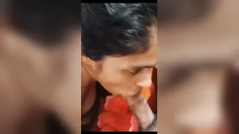 Bhabhi Giving Sloppy Blowjob And Taking Cum All Over Face