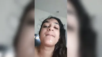 Desi GF Deepthroating And Swallowing His Load At Home