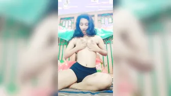 College Babe Showing Her Big Boobs And Playing With Them