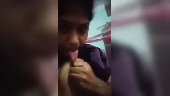 Horny Girl Showing Tits And Licking Nipples On Selfie Cam