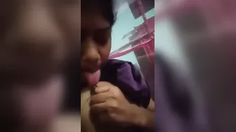 Horny Girl Showing Tits And Licking Nipples On Selfie Cam
