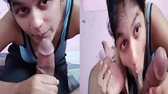 Desi GF Sucking His Cock Perfectly In Homemade Pov Video