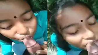 My GF Sucking Me Off Before We Fuck Outside