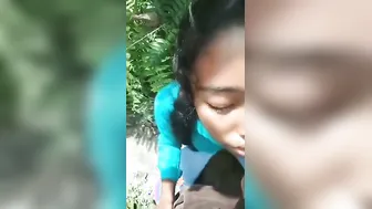 My GF Sucking Me Off Before We Fuck Outside