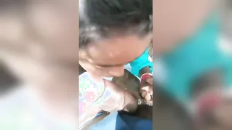 My GF Sucking Me Off Before We Fuck Outside