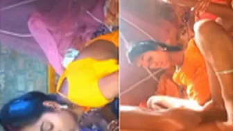 Bhabhi In Yellow Saree Getting Fucked After Sucking His Cock
