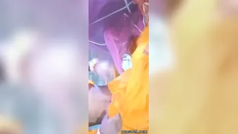 Bhabhi In Yellow Saree Getting Fucked After Sucking His Cock