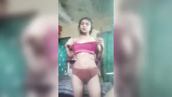 Village Girl Stripping Down Revealing Everything In Her Room