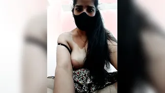 Desi Wife Teasing On Cam Flaunting Her Massive Round Melons