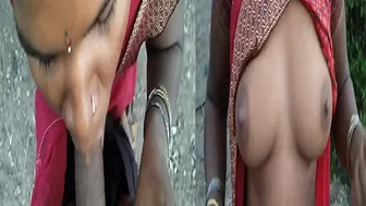 Housewife Having Outdoor Sex While Sucking His Cock Roughly