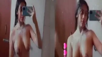 Young Virgin Bathing Naked Caught On Hidden Camera For Lover