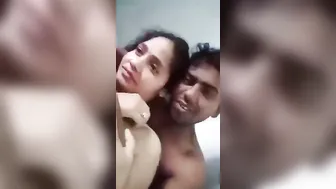 Newly Married Bhabhi Getting Her Tits Squeezed By Her Husband