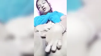 Desi Babe Pressing Her Tits Fingering Herself Going Crazy