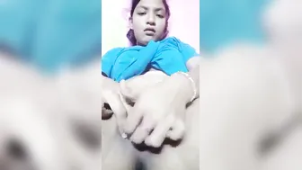 Desi Babe Pressing Her Tits Fingering Herself Going Crazy