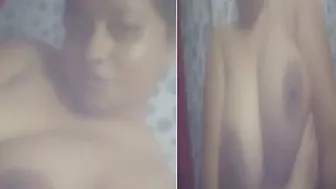 Busty Married Babe Flashing Her Big Round Tits On Webcam