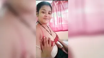 Horny Husband Pressing And Sucking His Wife's Tits At Home