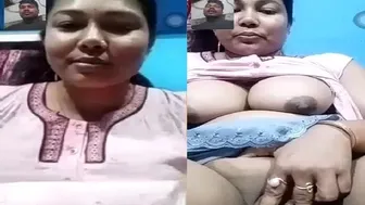 Cheating Wife Showing Her Tits And Pussy On Video Call Again