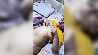 Hairy Mature Aunty Lying Naked Recording Herself At Home