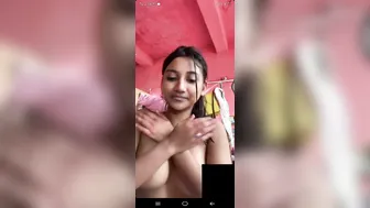 After Shower Babe Flashing Boobs To Lover On Video Call