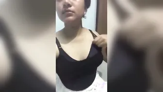 Sexy Girl Strips Bra Off While Boyfriend Grabs Her Boobs