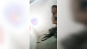 Chubby GF Spreading Legs Showing Shaved Pussy Up Close