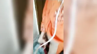 Glasses Wearing Cutie Stripping Down Talking Dirty For Boyfriend