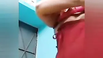 GF Dressing After Bath Flashing Her Wet Boobs