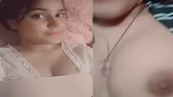 Busty GF Recording Boob Show Selfie Just For Her Man