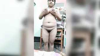 Chubby Gf Doing Slow Striptease Showing Off Her Huge Soft Boobs