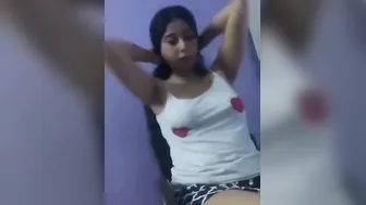 Cute Babe Teasing And Stripping Showing Tits For Boyfriend