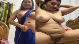 Desi Bhabhi Stripping Her Saree Showing Everything On Cam
