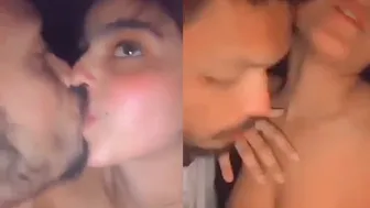 Couple Making Out And Sucking Her Tits In Bedroom Scandal