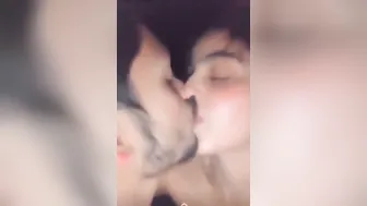 Couple Making Out And Sucking Her Tits In Bedroom Scandal