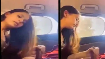GF Jerking And Sucking Boyfriend Cock Inside The Car