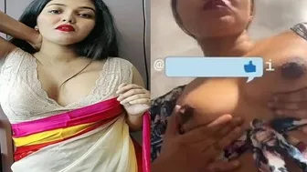 Topless Indian Babe Giving Amazing Blowjob While Showing Boobs