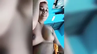 Lying Topless Making Selfie Videos Teasing In Bed For Him