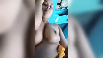 Lying Topless Making Selfie Videos Teasing In Bed For Him