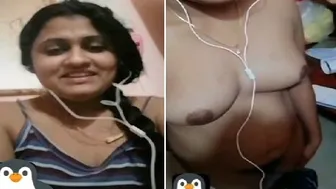 My GF Stripping Naked On Video Call Touching Herself