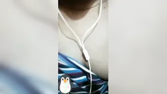 My GF Stripping Naked On Video Call Touching Herself