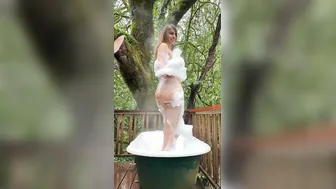 Indian Babe Bathing Completely Naked In The Forest On Vacation