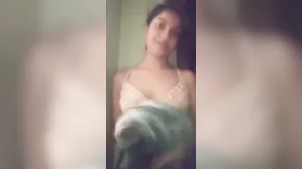 GF Slowly Unhooking Her Bra Teasing Him With Her Tits