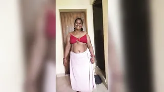 South Indian Aunty Undressing Slowly Removing Her Clothes For Him