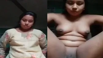 Village Gf Stripping Naked And Posing For Boyfriend In Bedroom