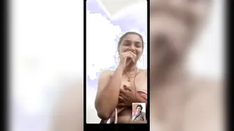 Cute GF Topless Teasing During Steamy Video Call Tonight