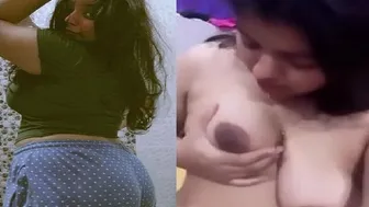 Chubby Indian GF Showing Off Her Huge Ass In Bedroom