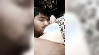 Bhabhi Getting Her Milky Boobs Sucked By Younger Guy At Home