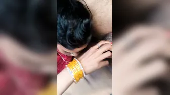 Desi Wife Giving Sloppy Head Before Rough Homemade Bedroom Action