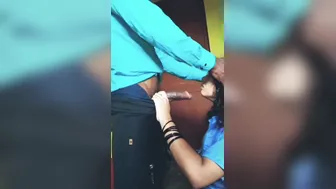 College Babe Giving Professor Head With Blouse Open After Class