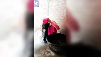 Bhabhi Showing Off Her Wet Massive Tits While Bathing At Home