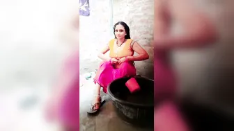 Bhabhi Showing Off Her Wet Massive Tits While Bathing At Home